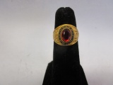 VTG Gold Tone JR SR Prom Ring/ Pendant Sz 4