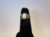 Vintage Sterling Silver and Opal Ring  Sz 3.5