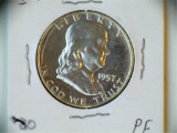 1957 Ben Franklin Proof Silver Half Dollar