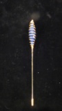 Victorian Antique Glass and Gold Tone Hat Pin