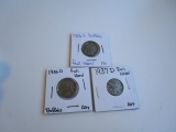 Lot of 3 Buffalo Nickels 1936D & 1937D