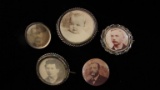 Lot of 5 Vintage Button Pictures