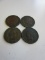 Lot of 4 Indian Head Pennies 1888,1905,1906,& 1907