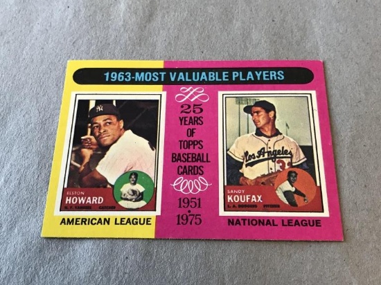 1975 Topps Baseball 1963 MVP Koufax  Card