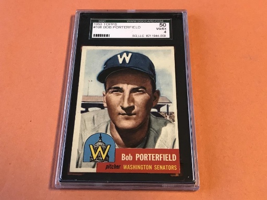 BOB PORTERFIELD 1953 Topps Baseball SGC Graded 50