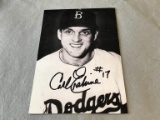 CARL ERSKINE Dodgers AUTOGRAPH Signed Postcard