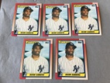 (5) DEION SANDERS 1990 Topps ROOKIE Baseball Cards