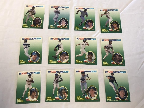 1989 Fleer Baseball ALL STAR Team 12 Card Set