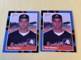 (2) TOM GLAVINE 1988 Donruss Baseball ROOKIE Cards