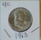 1963 Ben Franklin Silver Half Dollar