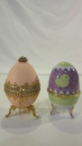 Lot of 2 Egg Trinket Boxes