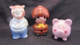 Lot of 3 Piggy Banks, Including: Royal Copley