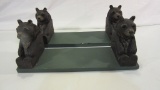 Set of 2 Wood Bear Shelves