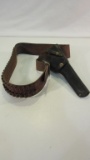 Leather Ammo Belt with Army 45 Holster