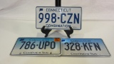 Set of 3 Connecticut License Plates