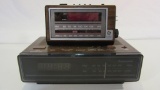 Lot of 2 Vintage Alarm Clock Radios