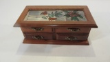 Painted Glass Jewelry Box