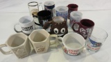 Large Lot of Coffee Mugs, Soup Mug & 2 Glasses