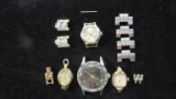 Lot of Watch Pieces, Incl. Faces, Pin