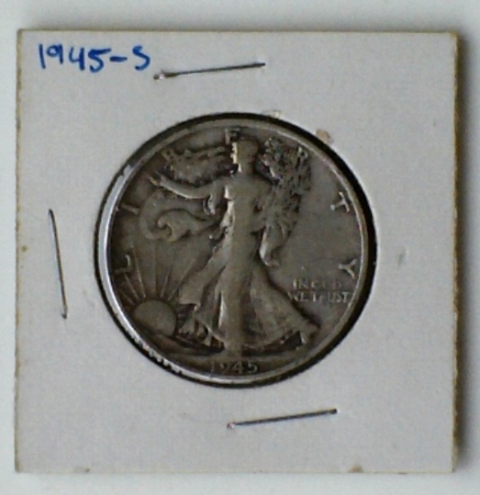 1945-S Walking Liberty Silver Half Dollar