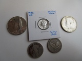 American Silver Lot 2 40% JFK 50c,UNC 1942 Mercury