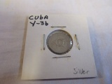 1946 Cuba Un Centavo Silver Coin