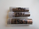 Lot of 3 Rolls of Pennies 1957, 1958, 1959