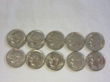 Lot of 10 Roosevelt Dimes