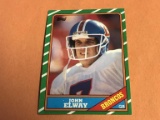 JOHN ELWAY Broncos 1986 Topps Football Card