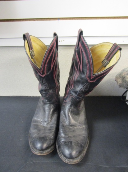 Leather Mens Cowboy Boots Sz 9.5ish