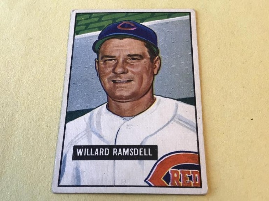 WILLARD RAMSDELL Reds 1951 Bowman Baseball Card