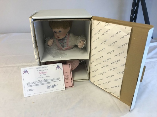 DANBURY MINT 9" Sitting Porcelain "Allison" doll