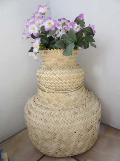 Tall Basket Collection with Silk Flowers