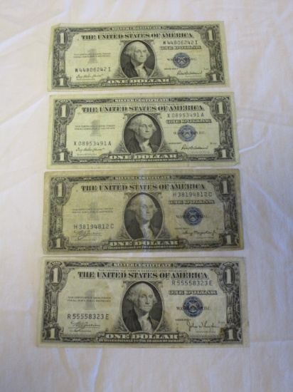 Lot of 4 Silver Note Certificates 1935C, 1935f,