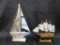 Lot of 2 Small Decorative Ships