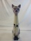 Tall Porcelain Hand Painted Decorative Cat