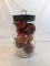 Large Glass Display Jar w/ Lid and Pomegranates