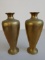 2 weighted brass vases