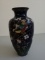 Blue metal laquer and enamel Japanese vase
