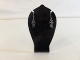 925 Silver Flower Dangle Earrings