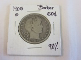 1905-S Barber Silver Half Dollar