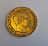 1852 French 20 Franc Louis Napoleon III Gold Coin