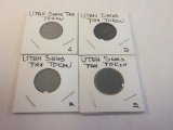 Lot of 4 Utah Sales Tax Tokens