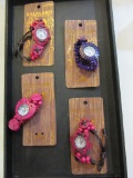 Lot of 4 Kalaland Wood Bead Watches