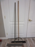 Lot of 2 Push Brooms