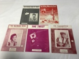 Lot of 5 Vintage Sheet Music  from the 1950's