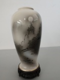 Sinto hand painted vase with base