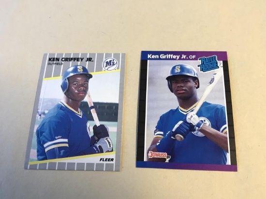 KEN GRIFFEY JR Lot of 2 Baseball ROOKIE Cards