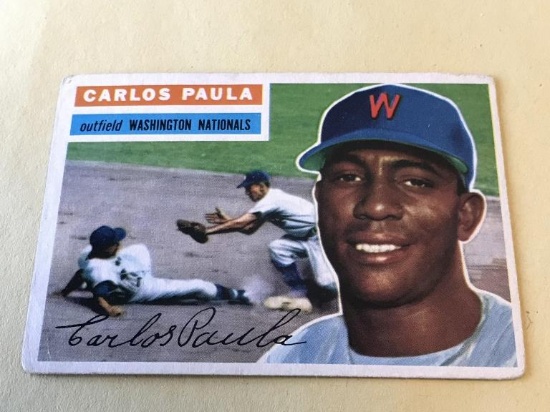 CARLOS PAULA Nationals #4 1956 Topps Baseball Card