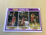 76ers Team Card ERVING 1981 Topps Basketball Card